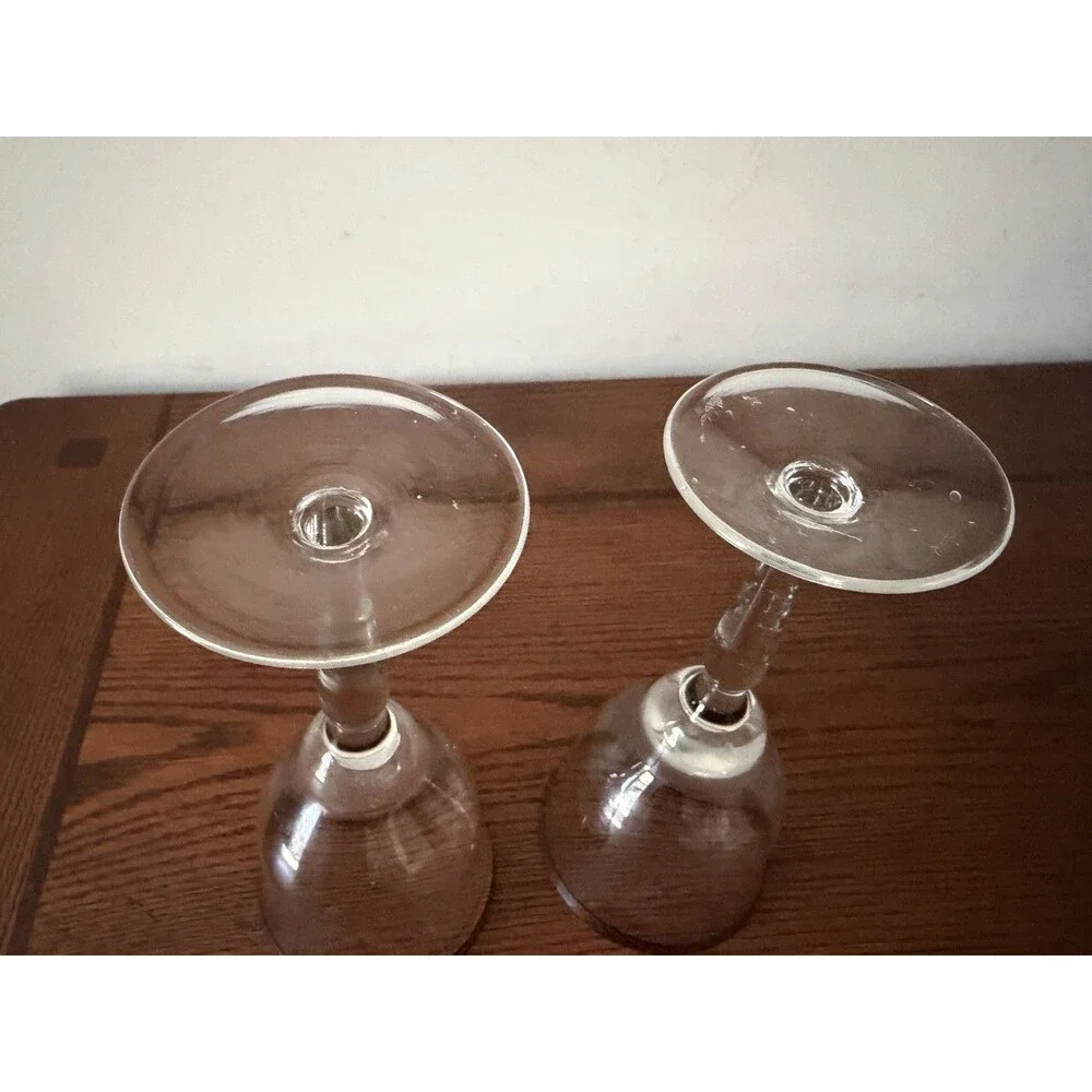 Vintage Libbey Platinum Rim Water Goblets 7.25